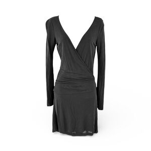 DVF Diane Von Furstenberg Black Jersey Wrap Dress, Sz 4